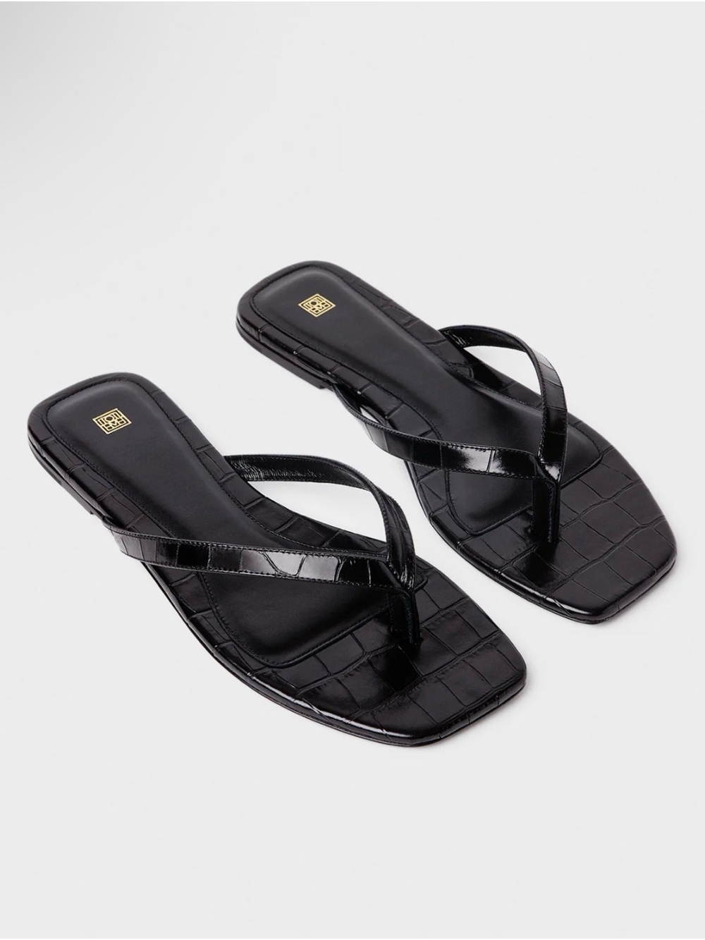 Toteme Croco Embossed Flip Flops
